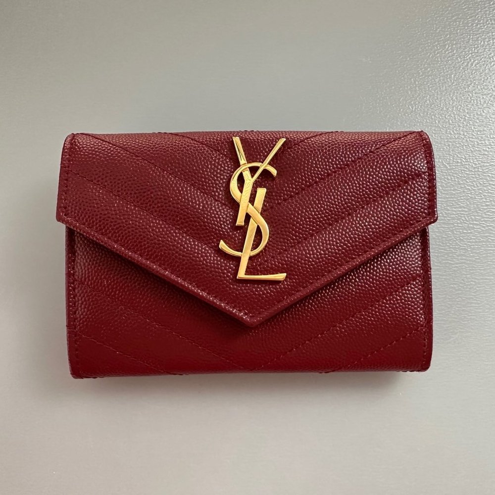 Saint Laurent Cassandre Matelasse Small Envelope Wallet